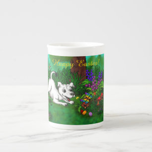 Tasse En Porcelaine Easter - Puppy Capo and Butterfly