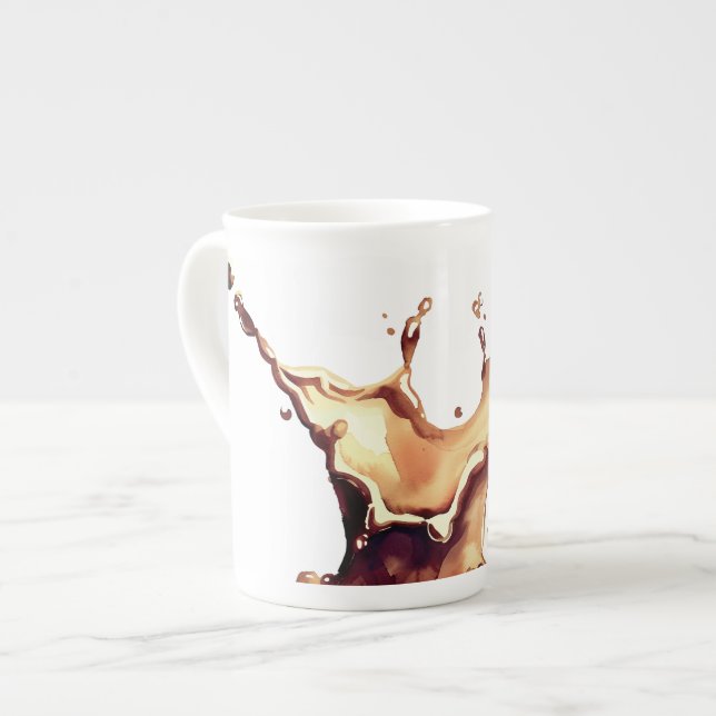 Tasse En Porcelaine Éclaboussure de café (Devant gauche)