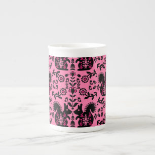 Tasse En Porcelaine Écureuil Nordic Scandinave Folk Art