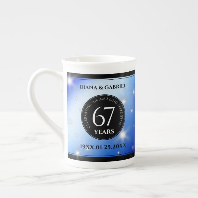 Tasse En Porcelaine Élégant 67e anniversaire Mariage de Star Sapphire (Gauche)