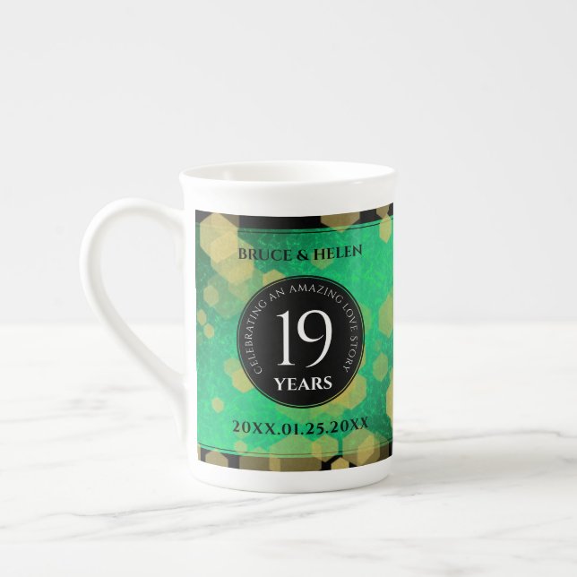 Tasse En Porcelaine Élégante 19e anniversaire du Mariage de Jade (Gauche)