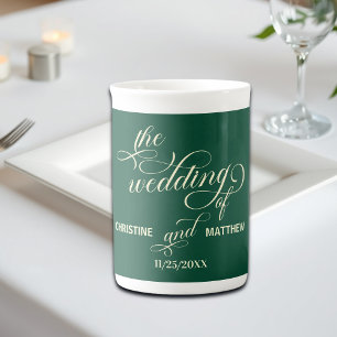 Tasse En Porcelaine Élégante calligraphie Mariage Turquoise Cadeau