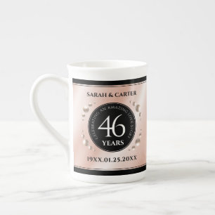 Tasse En Porcelaine Élégante célébration du 46e anniversaire du Mariag