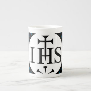 Tasse En Porcelaine Emblème de la Société de Jésus