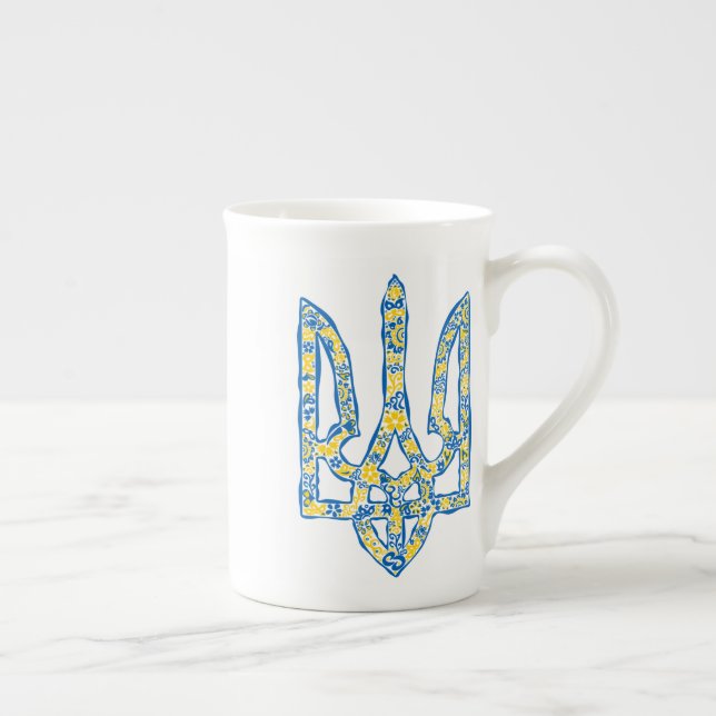 Tasse En Porcelaine Emblème national de l'Ukraine (Droite)