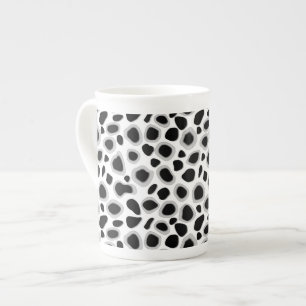 Tasse En Porcelaine Empreinte de léopard - noir et blanc