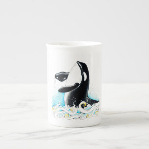 Tasse En Porcelaine Encre de gribouillis d'Orca