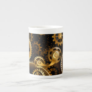 Tasse En Porcelaine Engrenages en laiton Steampunk sans soudure