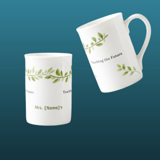 Tasse En Porcelaine Enseignement personnalisé de l'avenir Branche vert
