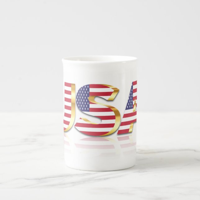 Tasse En Porcelaine États-Unis - États-Unis d'Amérique - Drapeau - Pat (Devant)