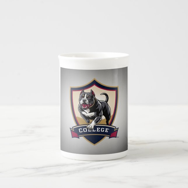Tasse En Porcelaine Exécution du logo PitBull College (Devant)