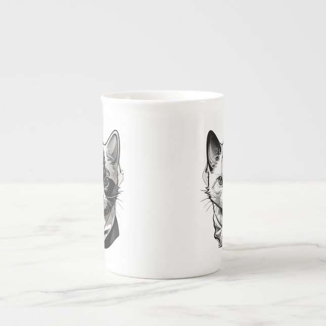 Tasse En Porcelaine Face de chat (Devant)