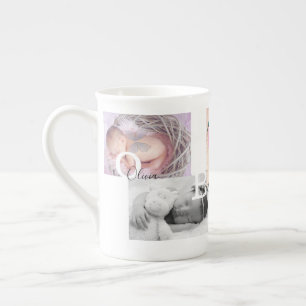 Tasse En Porcelaine Faire-part de naissance de collage photo Keepsaké