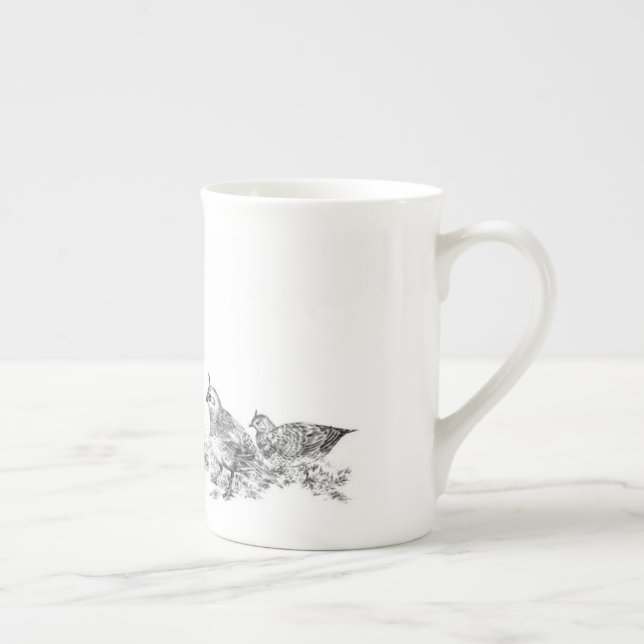 Tasse En Porcelaine Famille Outting de cailles (Droite)