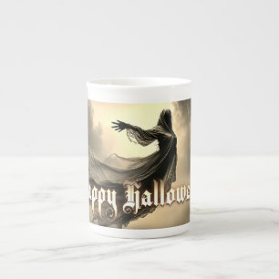 Tasse En Porcelaine Fantôme Féminin Noir dans un Paysage Infernnal - H