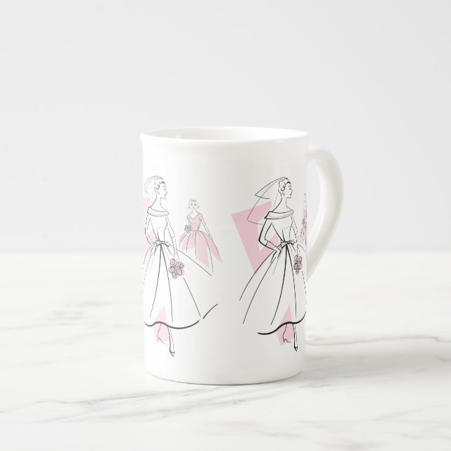 Tasse En Porcelaine Fashion Bride Groupe rose muscade chine osseuse (Devant droit)