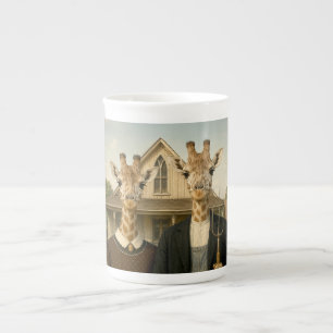 Tasse En Porcelaine Ferme de style gothique américain avec girafes