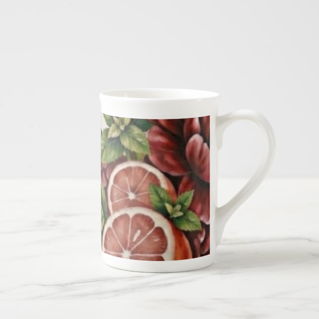 Tasse En Porcelaine Fête de mariage champêtre aux agrumes et fleurs po (Droite)