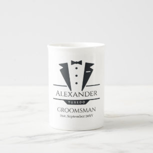 Tasse En Porcelaine Fête de mariage Tuxedo Cadeaux Groomsman
