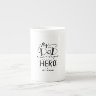 Tasse En Porcelaine Fête des pères papa mon héros