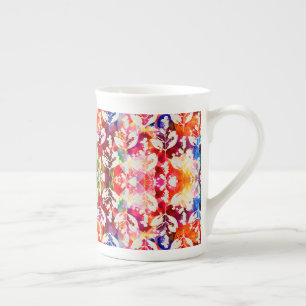 Tasse En Porcelaine Feuilles botaniques abstraites