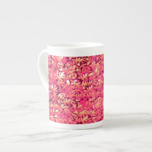 Tasse En Porcelaine Feuilles d'automne, tons rouges et oranges