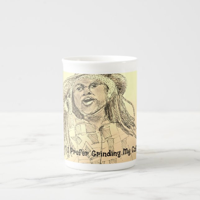 Tasse En Porcelaine Fèves de café au sol (Devant)