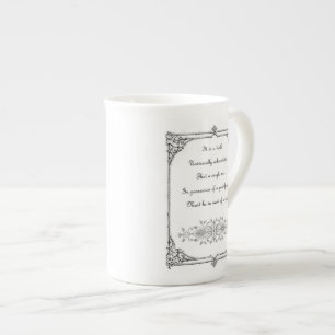 Tasse En Porcelaine Fierté de Jane Austen et ligne citation de