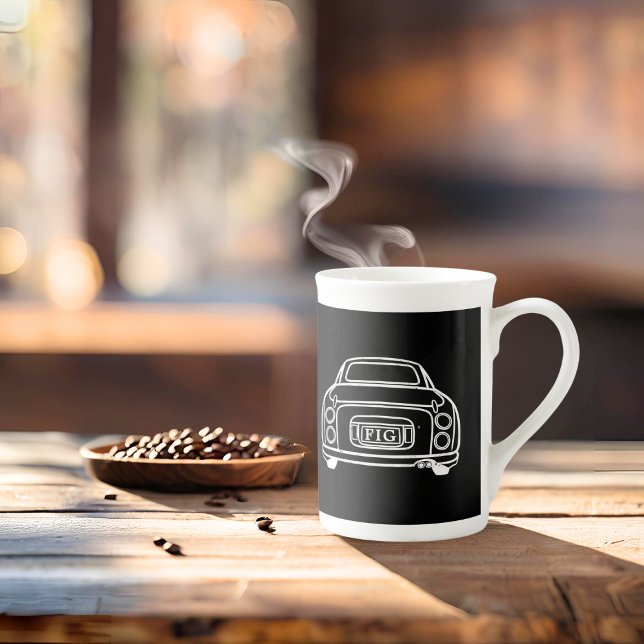 Tasse En Porcelaine Figarations Tokyo Monogramme Figaro Voiture Espres (Figaro Bone China Mug for teas or coffees. Add your initials!)