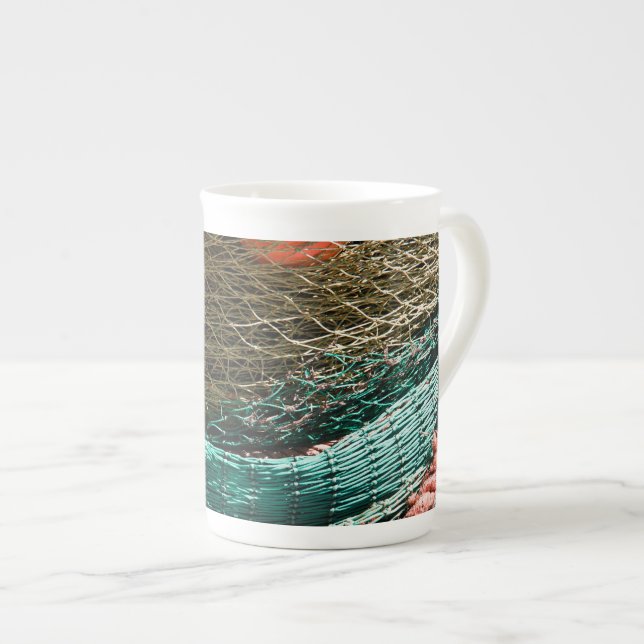 Tasse En Porcelaine Filets de pêche (Devant droit)