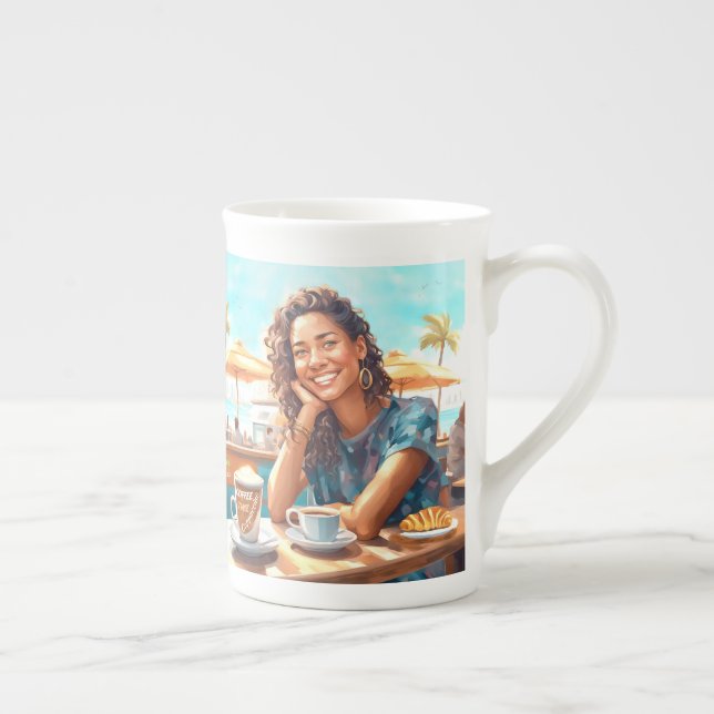 Tasse En Porcelaine Fille avec pause café (Droite)