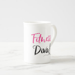 TASSE EN PORCELAINE "FITNESS DIVA"