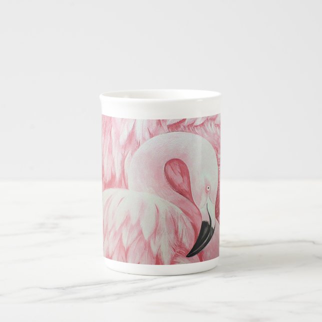 Tasse En Porcelaine Flamant rose os Coupe de Chine (Devant)