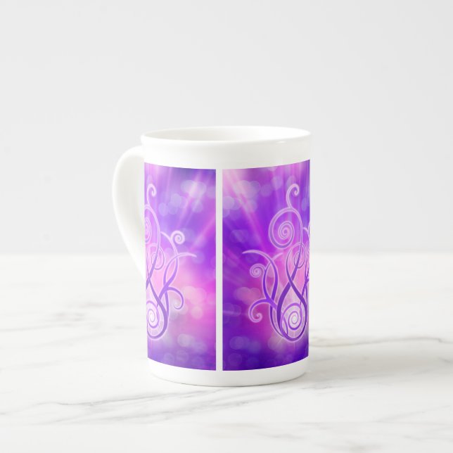 Tasse En Porcelaine Flamme violette / Feu violet (Devant gauche)