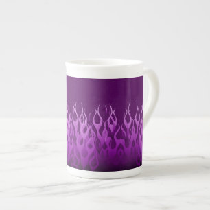Tasse En Porcelaine Flammes de course violet cool Flames de broches