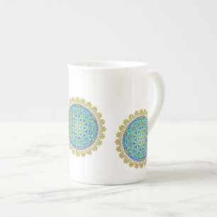Tasse En Porcelaine Fleur De Vie - Ornements Vintages En Fleurs 1