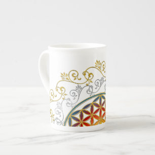 Tasse En Porcelaine Fleur De Vie - Ornements Vintages Mandala 1
