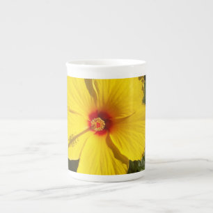Tasse En Porcelaine Fleur d'Hibiscus jaune
