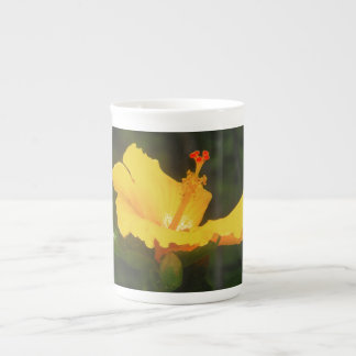 Tasse En Porcelaine Fleur d'Hibiscus Orange