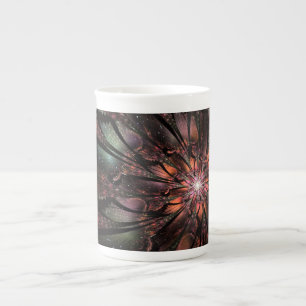 Tasse En Porcelaine Fleur imaginaire fractale douce et tendresse