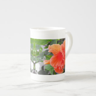 Tasse En Porcelaine Fleur orange rouille