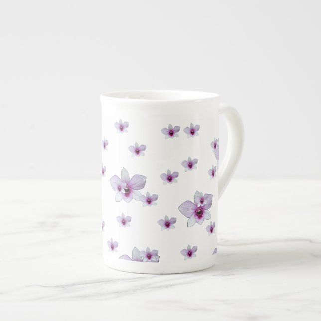 Tasse En Porcelaine Fleur pourpre (Devant droit)