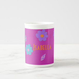 Tasse En Porcelaine Fleur Rétro Filles mignonnes