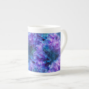 Tasse En Porcelaine Fleur rose violet motif art numérique
