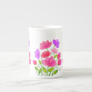 Tasse En Porcelaine Fleurs aquarelles Design-42704