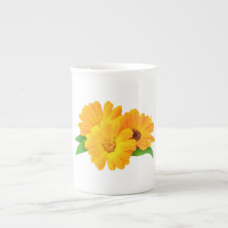 Tasse En Porcelaine Fleurs Calendula arrangées