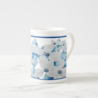 Tasse En Porcelaine Fleurs de bois de chien sur une boue de Chine osse