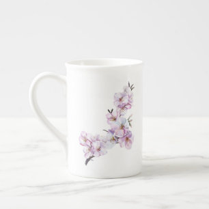 Tasse En Porcelaine Fleurs de cerisiers roses