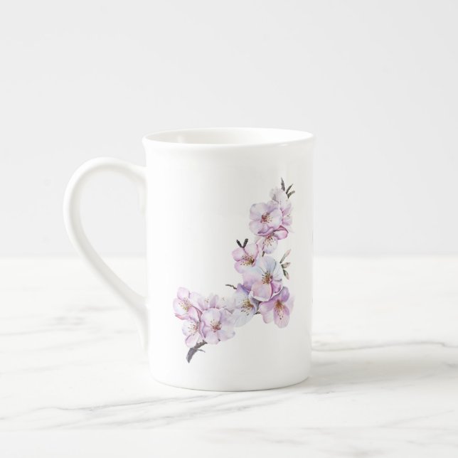 Tasse En Porcelaine Fleurs de cerisiers roses (Gauche)