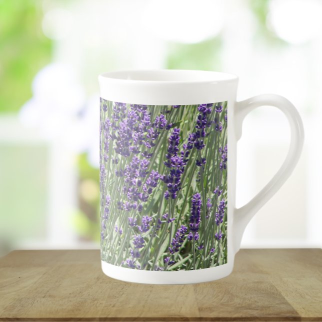 Tasse En Porcelaine Fleurs de lavande violet Floral (In Situ)